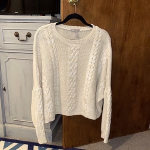 asos • cropped flowy sweater with braided design